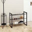 SONGMICS Shoe Rack 3-Tier Shoe Organizer Metal Garage Stackable ULMR03B Black - Like New