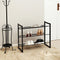 SONGMICS Shoe Rack 3-Tier Shoe Organizer Metal Garage Stackable ULMR03B Black - Like New