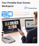 INGNOK PORTABLE MONITOR FOR LAPTOP 15.6'' 1080P WITH MAGNETIC CASE YN02B - GRAY - Like New