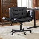 Amseatec Criss Cross Chair with Armrests & Wheels PU Leather Vanity Chair - Like New
