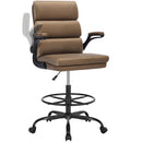 AMSEATEC DRAFTING TALL OFFICE CHAIR WITH FOOTREST FOR STANDING DESK - TAN - Like New