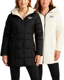 Reebok Womens Winter Jacket,Reversible Sherpa-Lined, Puffer Faux Fur Hood - L - Brand New