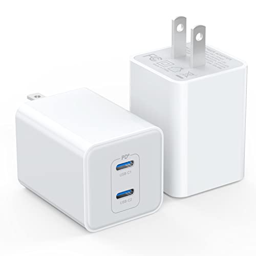 LCGENS USB C Wall Charger 40W, 2 Pack Dual Port 20W PD 3.0 Fast Charger - White Like New