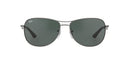 RAY BAN MEN'S RB3519 AVIATOR SUNGLASSES 59MM GUNMETAL/GREEN - Like New