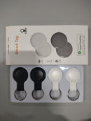 GENERIC 4 PACK SMART TAGS, ONLY COMPATIBLE WITH IOS/APPLE FIND MY - BLACK/WHITE - Like New