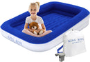 KING KOIL LUXURY TODDLER INFLATABLE CHILD AIRBED TRAVEL BED - BLUE/WHITE - Like New