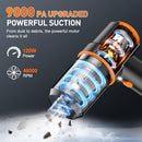 KMM HANDHELD CAR VACUUM CLEANER, 9000PA VACUUM CLEANER & AIR DUSTER BLACK/ORANGE - Like New