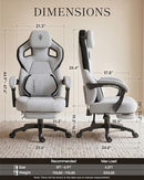 DOWINX BIG AND TALL GAMING CHAIR WITH FOOTREST LS-MB33B02 - GRAY - Like New
