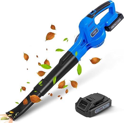 WISETOOL 20V Cordless Leaf Blower Battery and Charger QS-DCLB20B - BLACK/BLUE Like New