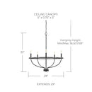 HomePlace Lighting 5-Light Candle Chandelier 428551MB - Matte Black - Brand New