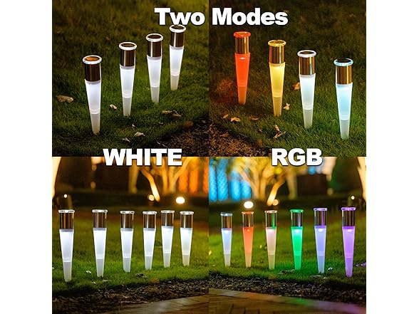 HAKOL BH-570 SOLAR PATHWAY LIGHTS OUTDOOR (SET OF 4) - CLEAR/SILVER - Like New