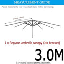 MIECOAE PATIO UMBRELLA REPLACEMENT CANOPY COVER 8FT/9FT/10FT GARDEN - Style23 - Like New