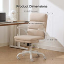 AMSEATEC HOME OFFICE DESK CHAIR FABRIC FLIP-UP ARMRESTS COMFY TASK - BEIGE - Brand New