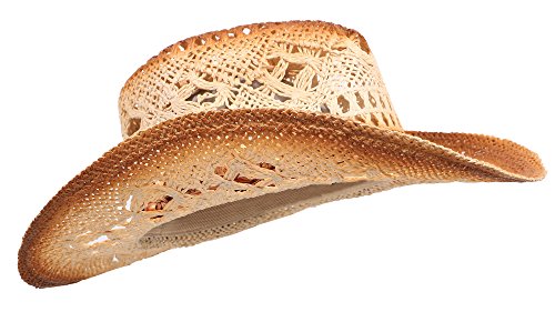 Livingston Men & Women's Woven Straw Cowboy Hat w/Hat Band; OS (Bead Brown) - Like New
