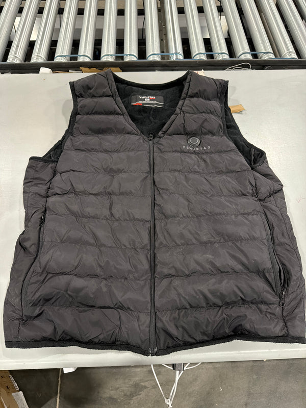 VENUSTAS HEATED PUFFER VEST, EXTRA 6000MAH BATTERY PACK - SIZE: WOMEN XL - BLACK - Like New