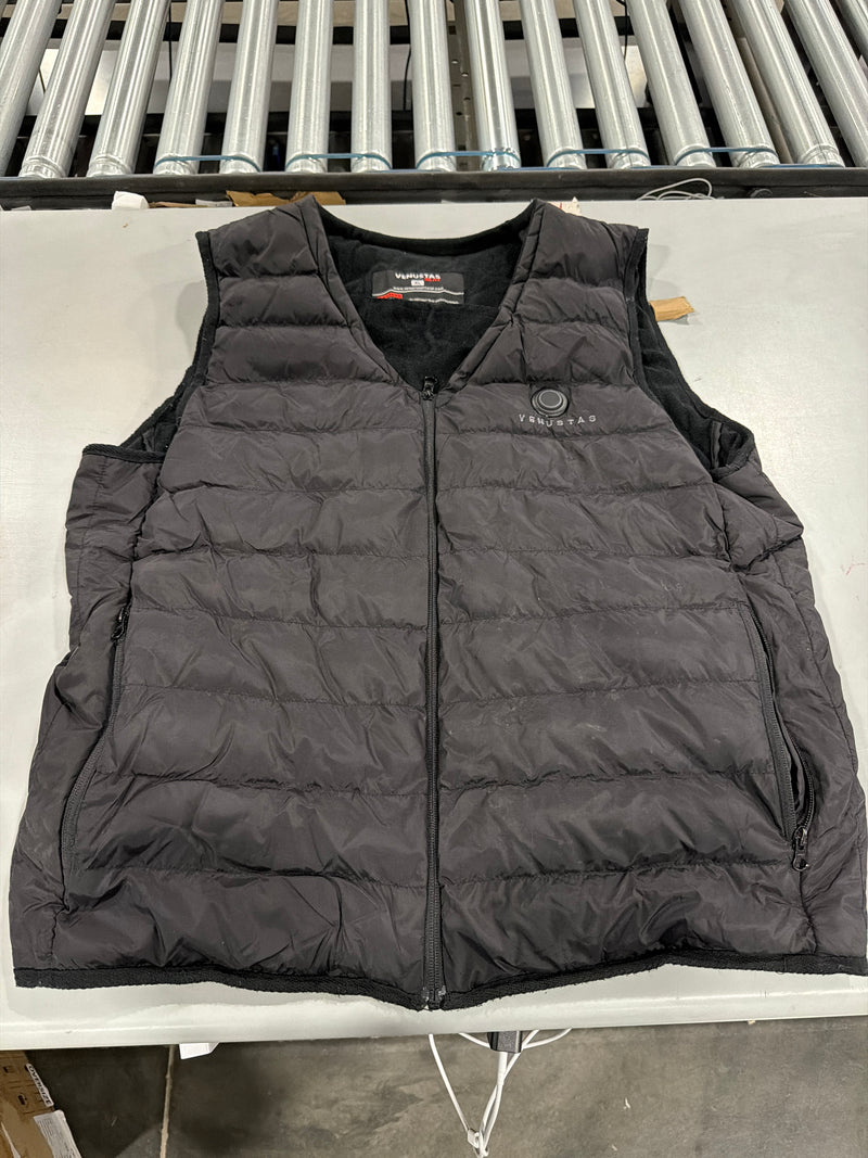 VENUSTAS HEATED PUFFER VEST, EXTRA 6000MAH BATTERY PACK - SIZE: WOMEN XL - BLACK - Like New