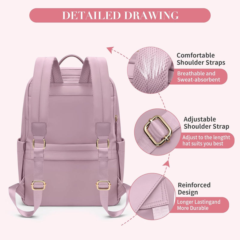 GOLF SUPAGS WOMEN CASUAL DAYPACK COLLEGE BACKPACK PURSE FITS - PINKISH PURPLE - Like New