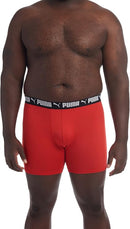 PUMA MEN'S BIG & TALL 3 PACK ATHLETIC FIT BOXER BRIEFS - MEN 4X - RED BLACK GRAY - Like New