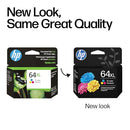 HP 64XL TRI-COLOR HIGH-YIELD INK CARTRIDGE PRINTERS - MULTICOLOR - Brand New