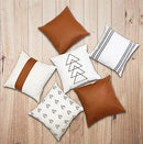 EFOLKI BOHO THROW PILLOW COVERS FOR COUCH BED 18X18 SET OF 6 WHITE/BROWN/BLACK - Brand New