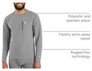 UH0110 Carhartt Men's Force Heavyweight Layer Neck Pocket LT - Shadow Heather - Brand New