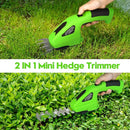 Sixseyaa Cordless Grass Shear Mini Hedge Trimmer 2000mAh 7.2V - Green - Like New