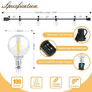 BRIGHTEVER 200FT OUTDOOR STRING LIGHTS DIMMABLE LED OUTSIDE PATIO LIGHTS G40 - Like New