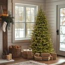 NATIONAL TREE COMPANY PRE-LIT 'FEEL REAL' SLIM TREE, White Lights, 7.5 FEET - Like New
