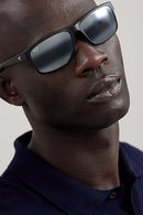 MAUI JIM POKOWAI ARCH RECTANGULAR SUNGLASSES - BLACK/GRAY - Like New