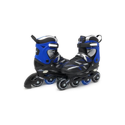 CHICAGO SKATES BOYS & GIRLS ADJUSTABLE INLINE SKATES SIZE YOUTH J13-4 BLACK BLUE - Like New