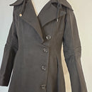 FOREMODE COAT, MIDI, HOODED MEDIUM BLACK - SIZE: WOMEN M - BLACK - Brand New