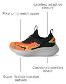 402164L Skechers Boys' Ultra Flex 3.0, Orange/Black/Multi, Size 3 - Like New