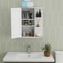 GENERIC BATHROOM MEDICINE CABINET MIRROR 6 OPEN SHELVES 3 SHELVES - WHITE - Like New