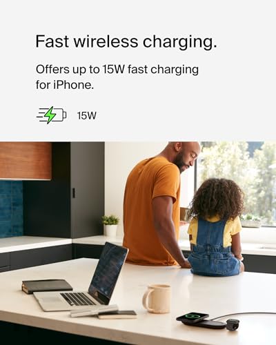BELKIN 3-IN-1 MAGSAFE-COMPATIBLE WIRELESS CHARGING PAD QI2 15W - Scratch & Dent