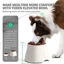 YOKEN ELEVATED DOG BOWLS High Capacity, for Large Dogs - CREAM WHITE - Brand New