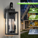 BESLOWE 18" OUTDOOR WALL LIGHT FIXTURE, 2-LIGHT STREET - BLACK (9046S) - Like New