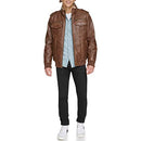 LEVI'S MENS FAUX LEATHER AVIATOR BOMBER JACKET - SIZE: MEN XL - SADDLE/SHERPA - Brand New