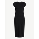NO BOUNDARIES WOMEN'S MIDI DRESS WITH CAP SLEEVES - SIZE: WOMEN XS - BLACK SOOT - Brand New