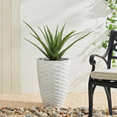 Glitzhome Oversized Flower Pots Drainage Hole 19" H Faux Ceramic Set of 2 White - Like New