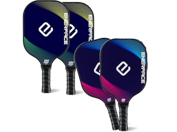 ENERFACE Pickleball Paddles - Yellow+Green/Blue+Pink, 4-Pack - Like New
