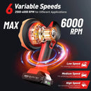 AVHRIT CAR BUFFER POLISHER KIT 2X2000MAH 21V BATTERIES 6" CAR BUFFER - RED/BLACK - Like New