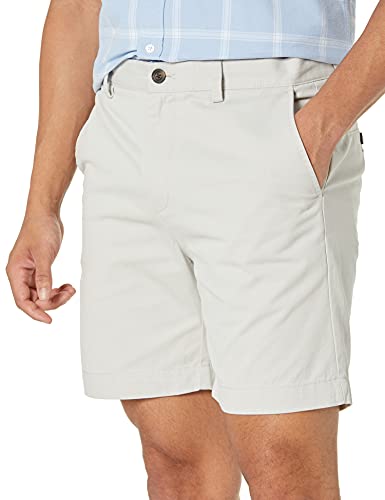 AMAZON ESSENTIALS MEN'S SLIM-FIT 7" CHINO SHORT - SIZE 32 - SILVER/GRAY - Brand New