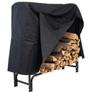 SUNNYDAZE OUTDOOR FIREWOOD LOG RACK AND COVER COMBO SET - 4FOOT, BLACK - Like New