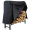 SUNNYDAZE OUTDOOR FIREWOOD LOG RACK AND COVER COMBO SET - 4FOOT, BLACK - Like New