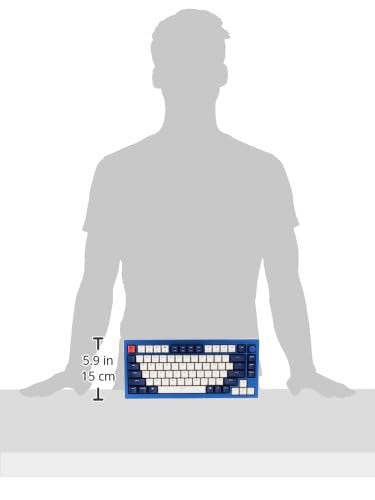 KEYCHRON Q1 WIRED GATERON BLUE CLICKY FULL ARRAY BUTTON REMAPPING - NAVY BLUE - Like New