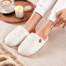 EVERFOAMS WOMEN'S FUZZY SLIP-ON SLIPPERS SIZE W9-10 CREAM WHITE - Like New