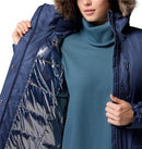 WL0885 Columbia Women's Suttle Mountain Long Insulated Collegiate Navy S - Brand New