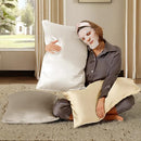 BHZ Grey Satin Goose Down Feather Pillows King Size with Satin Pillowcase - Like New