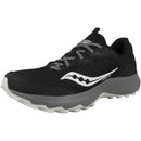 SAUCONY MENS AURA TRAINERS IN BLACK MESH, SIZE 8.5, BLACK/GRAVEL Like New