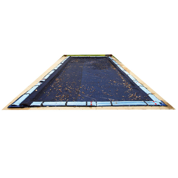 BLUE WAVE 18-FT X 36-FT RECTANGULAR LEAF NET IN GROUND POOL COVER - BLACK - Like New
